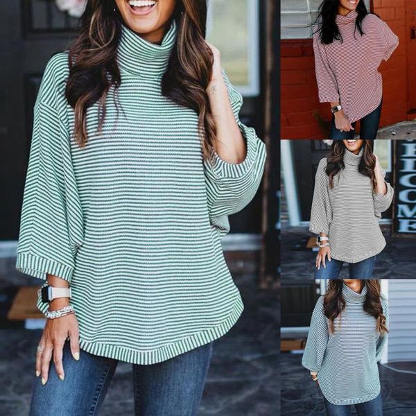 fashion striped print blouse shirt loose turtleneck tee casual autumn winter ladies female women 3/4 sleeve blusas pullover women's bl, White
fashion striped print blouse shirt loose turtleneck tee casual autumn winter ladies female women 3/4 sleeve blusas pullover women's bl, White