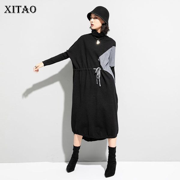 casual dresses xitao pleated dress fashion patchwork plus size goddess fan style 2021 winter drawstring loose elegant zy2157, Black;gray
casual dresses xitao pleated dress fashion patchwork plus size goddess fan style 2021 winter drawstring loose elegant zy2157, Black;gray