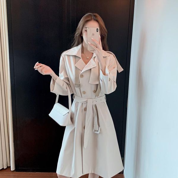 women's trench coats woman autumn fashion classic double breasted coat casual loose business outerwear sashes vintage windbreaker, Tan;black
women's trench coats woman autumn fashion classic double breasted coat casual loose business outerwear sashes vintage windbreaker, Tan;black