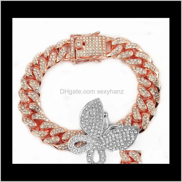link, bracelets drop delivery 2021 design fashion iced out bling women jewelry zircon cuban link chain butterfly charm anklet bracelet ydt8w, Black
link, bracelets drop delivery 2021 design fashion iced out bling women jewelry zircon cuban link chain butterfly charm anklet bracelet ydt8w, Black