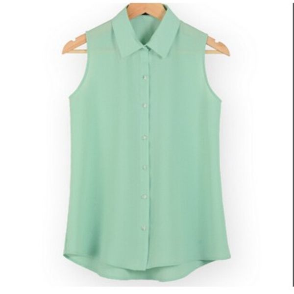 fashion work wear office blouses summer turn down sleeveless women chiffon shirt slim shirts colors female camisa vest 210730, White
fashion work wear office blouses summer turn down sleeveless women chiffon shirt slim shirts colors female camisa vest 210730, White
