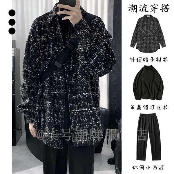 spring and autumn long sleeve plaid shirt men's korean light mature trend wear three piece casual suit dress shirts, White;black
spring and autumn long sleeve plaid shirt men's korean light mature trend wear three piece casual suit dress shirts, White;black