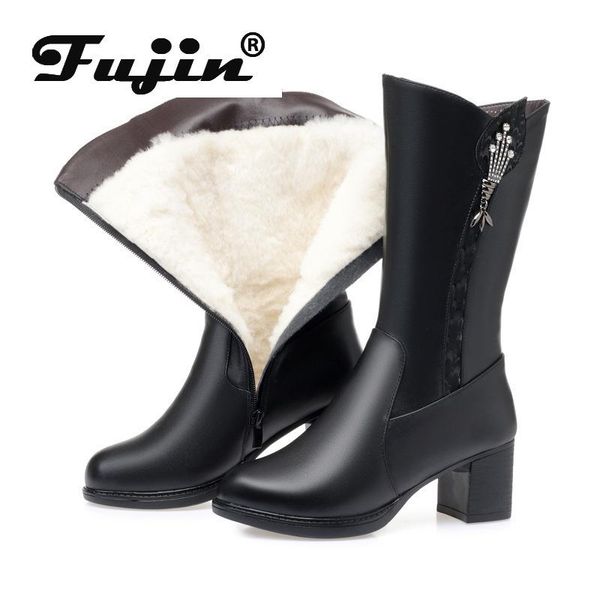 boots fujin wool women snow boot genuine leather zipper fur warm shoes fashion plush mid calf causal winter, Black
boots fujin wool women snow boot genuine leather zipper fur warm shoes fashion plush mid calf causal winter, Black
