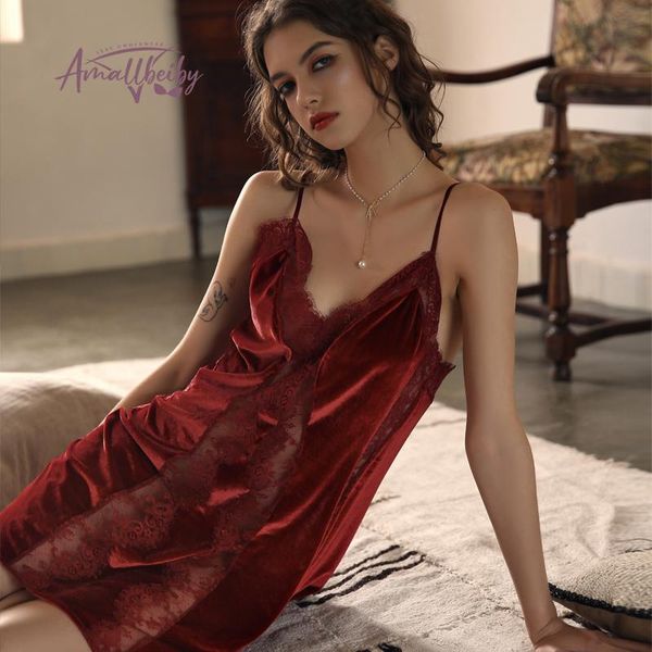 winter velvet sleepwear women vintage nightgowns backless lace hollowing out tempting suspenders nightdresses home clothes women's, Black;red
winter velvet sleepwear women vintage nightgowns backless lace hollowing out tempting suspenders nightdresses home clothes women's, Black;red