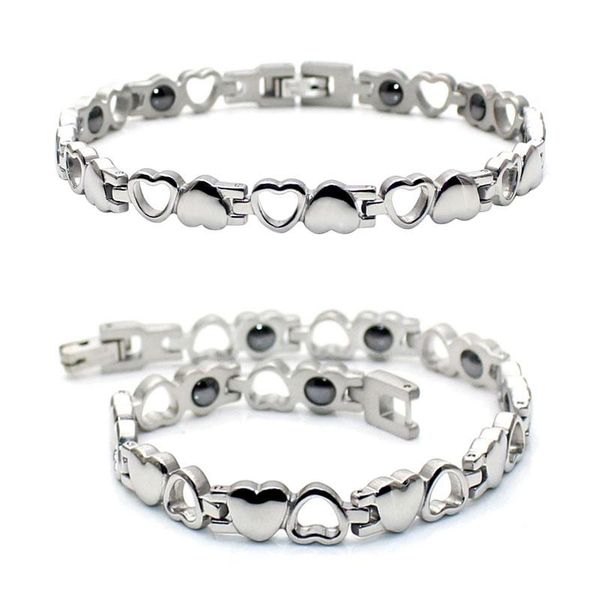link, chain stainless steel bracelet elegant design hollow heart pattern for couple, Black
link, chain stainless steel bracelet elegant design hollow heart pattern for couple, Black