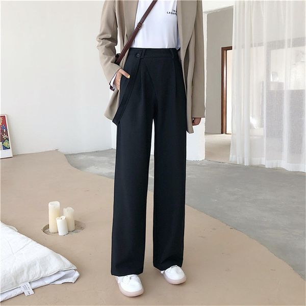 ol autumn spring suit trousers female fashion formal high waist straight pants office work wear black capris 210421, Black;white
ol autumn spring suit trousers female fashion formal high waist straight pants office work wear black capris 210421, Black;white