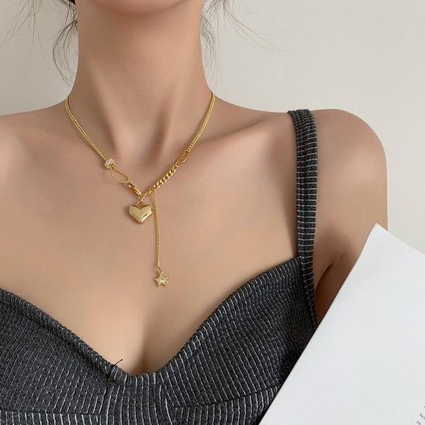 pendant necklaces u-magical statement love heart star cubic zircon necklace for women asymmetric gold color metal jewellery, Silver
pendant necklaces u-magical statement love heart star cubic zircon necklace for women asymmetric gold color metal jewellery, Silver