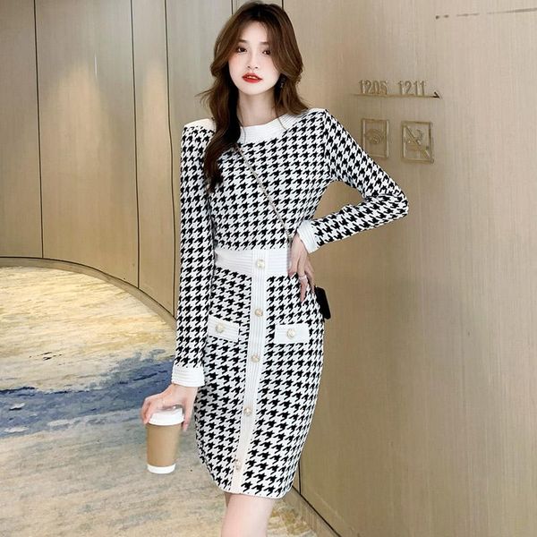 casual dresses women's plaid houndstooth knitted dress fall fashion retro knit sweater robe work streetwear winter bodycon vestido, Black;gray
casual dresses women's plaid houndstooth knitted dress fall fashion retro knit sweater robe work streetwear winter bodycon vestido, Black;gray