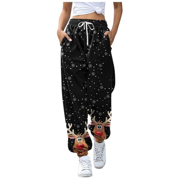 women's pants & capris 45# women jogging sweatpants for baggy sports christmas jogger high waist sweat casual female trousers, Black;white
women's pants & capris 45# women jogging sweatpants for baggy sports christmas jogger high waist sweat casual female trousers, Black;white