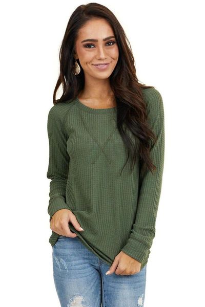 women's t-shirt 2021 knitted waffle long sleeves casual bottoming shirt autumn clothing tshirt, White
women's t-shirt 2021 knitted waffle long sleeves casual bottoming shirt autumn clothing tshirt, White