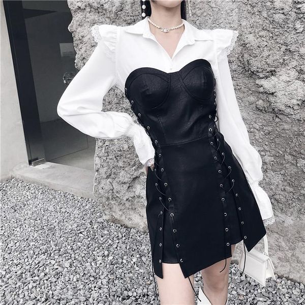 casual dresses autumn vintage black girl bra dress harajuku punk streetwear slim high waist drawstring bandage fashion mini, Black;gray
casual dresses autumn vintage black girl bra dress harajuku punk streetwear slim high waist drawstring bandage fashion mini, Black;gray