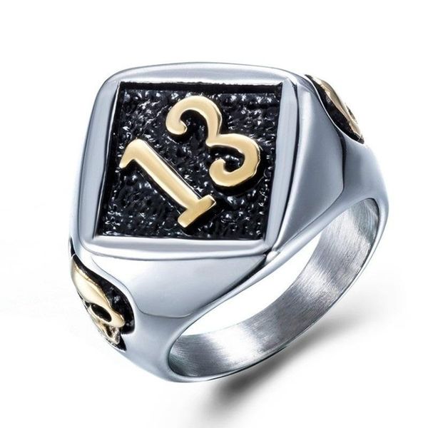 cluster rings men's jewelry punk hip hop ring model lucky number 13, Golden;silver
cluster rings men's jewelry punk hip hop ring model lucky number 13, Golden;silver
