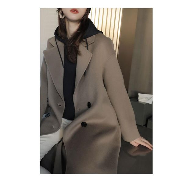 women's wool & blends high-end beauty atmosphere sayin camel gray loose profile are high all double long coat winter female, Black
women's wool & blends high-end beauty atmosphere sayin camel gray loose profile are high all double long coat winter female, Black