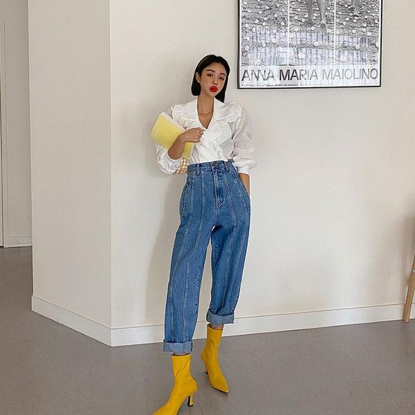 women's jeans 2021 high waist women harem pants korean style outfits casual street denim trousers pantalon femme vintage, Blue
women's jeans 2021 high waist women harem pants korean style outfits casual street denim trousers pantalon femme vintage, Blue