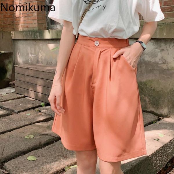 women's shorts nomikuma 2021 summer high waist lady solid color casual loose suit short pants women korean fashion streetwear 3a937, White;black
women's shorts nomikuma 2021 summer high waist lady solid color casual loose suit short pants women korean fashion streetwear 3a937, White;black