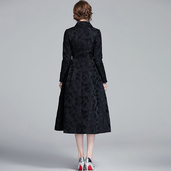 wool high qulaity women long for autumn winter clothing trench fashion floral printed slim jacquard coat with belt, Black
wool high qulaity women long for autumn winter clothing trench fashion floral printed slim jacquard coat with belt, Black