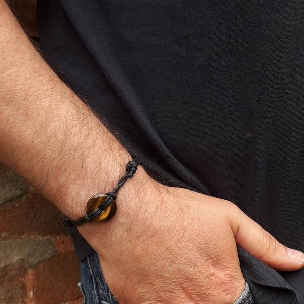 beaded, strands tigers eye mans healing stone adjustable bracelet, rustic gift for him, Black
beaded, strands tigers eye mans healing stone adjustable bracelet, rustic gift for him, Black