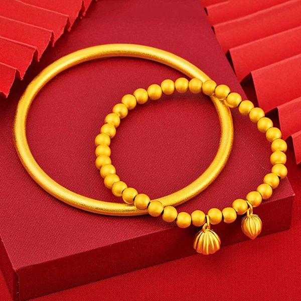 bangle vietnam sand gold ancient women's round stick lotus pendant bracelet copper plated fashion jewelry, Black
bangle vietnam sand gold ancient women's round stick lotus pendant bracelet copper plated fashion jewelry, Black