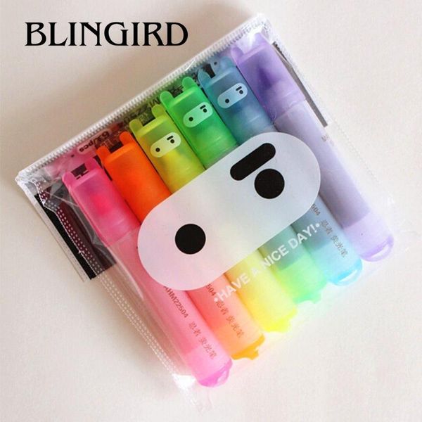 highlighters 6pcs/set mini fluorescent highlighter pen kawaii chalk marker pens stationery material escolar papelaria school supplie, Black;red
highlighters 6pcs/set mini fluorescent highlighter pen kawaii chalk marker pens stationery material escolar papelaria school supplie, Black;red