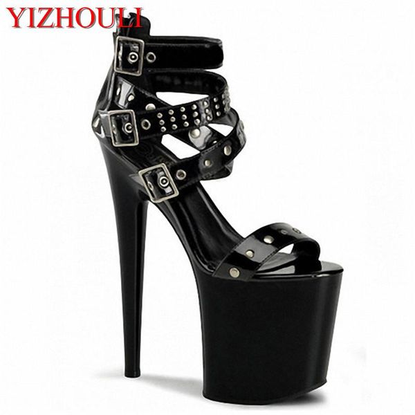 women's shoes fashion 20cm punk high heels rivets gladiator sandals 8 inch platforms buckle, Black
women's shoes fashion 20cm punk high heels rivets gladiator sandals 8 inch platforms buckle, Black