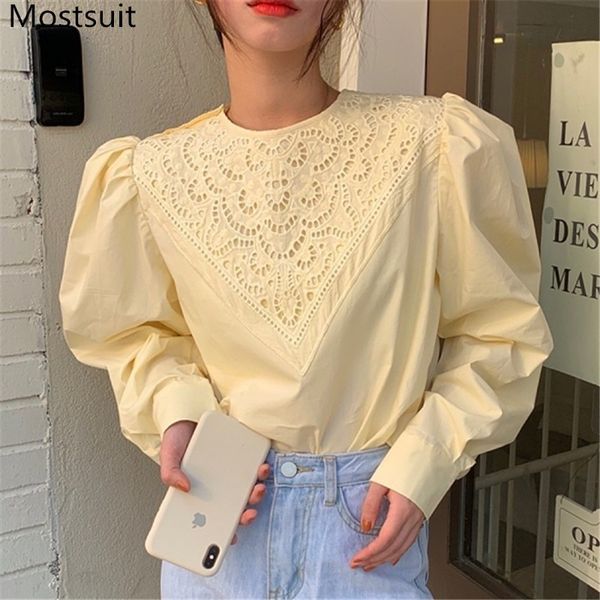 sweet hollow embroidered blouses shirt women spring puff sleeve o-neck korean elegant fashion female blusas 210518, White
sweet hollow embroidered blouses shirt women spring puff sleeve o-neck korean elegant fashion female blusas 210518, White