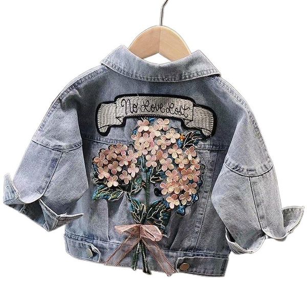 women's jackets spring and autumn fashion child kids tattered denim jacket girls baby flower embroidery children jean coat, Black;brown
women's jackets spring and autumn fashion child kids tattered denim jacket girls baby flower embroidery children jean coat, Black;brown