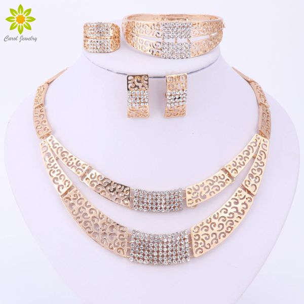 jewelry sets fashion wedding accessories african gold color rhinestone necklace earrings bridal, Black
jewelry sets fashion wedding accessories african gold color rhinestone necklace earrings bridal, Black