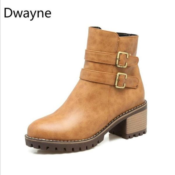 boots dwayne women buckle zip round toe square heels short plush winter shoes ankle woman high 759, Black
boots dwayne women buckle zip round toe square heels short plush winter shoes ankle woman high 759, Black