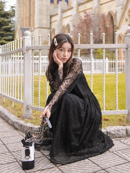 casual dresses fairy temperament lace sweet mesh streetwear dress two-piece 2021 spring college elegant, Black;gray
casual dresses fairy temperament lace sweet mesh streetwear dress two-piece 2021 spring college elegant, Black;gray
