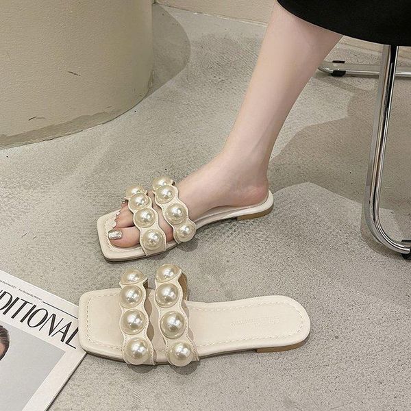 sandals women's pearl decorative 2021 summer shoes flat slippers, Black
sandals women's pearl decorative 2021 summer shoes flat slippers, Black