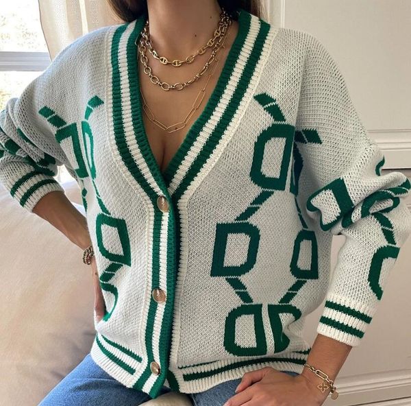 women sweater designer luxury sweaters knit cardigan coat omen's loose v-neck long sleeve letter jacket, White;black
women sweater designer luxury sweaters knit cardigan coat omen's loose v-neck long sleeve letter jacket, White;black