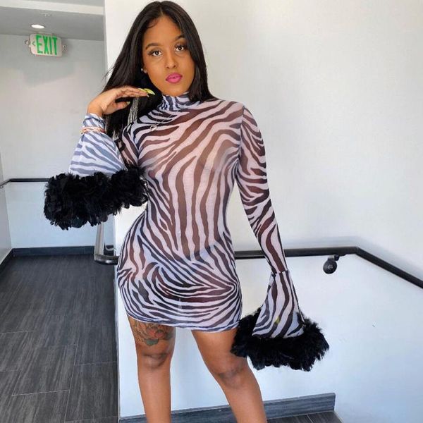 casual dresses spring 2021 mesh sheer mini party night club women feathers flare sleeve zebra print bodycon skinny vestidos, Black;gray
casual dresses spring 2021 mesh sheer mini party night club women feathers flare sleeve zebra print bodycon skinny vestidos, Black;gray