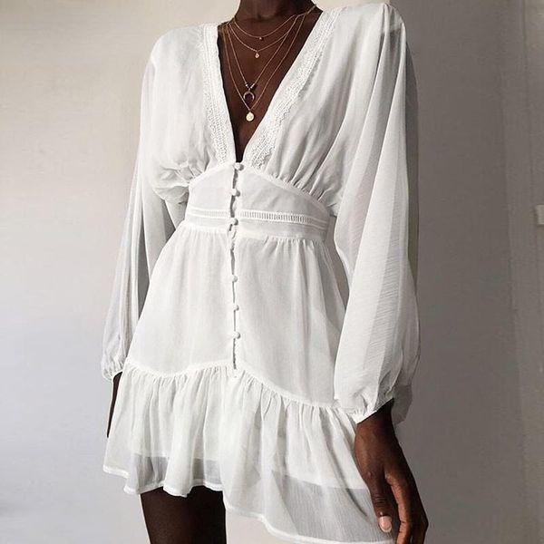 casual dresses plunge v neck women's summer dress white lace long sleeve mini wedding party ruffle elegant clothes 2021, Black;gray
casual dresses plunge v neck women's summer dress white lace long sleeve mini wedding party ruffle elegant clothes 2021, Black;gray