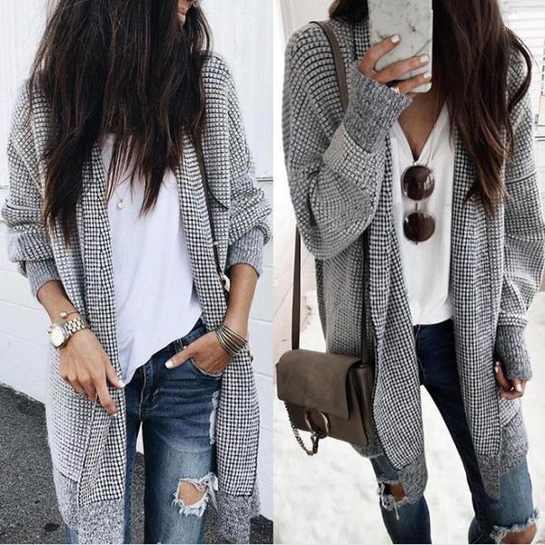 women's wool & blends -selling autumn and winter fashion plaid cardigan sweater woolen jacket, Black
women's wool & blends -selling autumn and winter fashion plaid cardigan sweater woolen jacket, Black