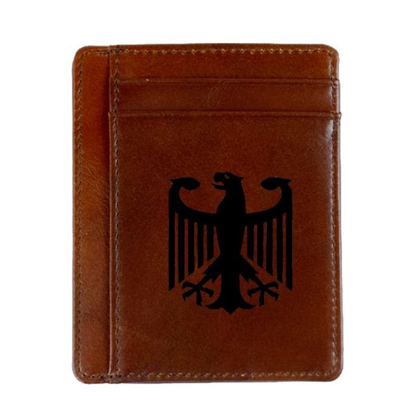 card holders classic german eagle flag creative holder money case genuine leather wallet super thin small, Brown;gray
card holders classic german eagle flag creative holder money case genuine leather wallet super thin small, Brown;gray