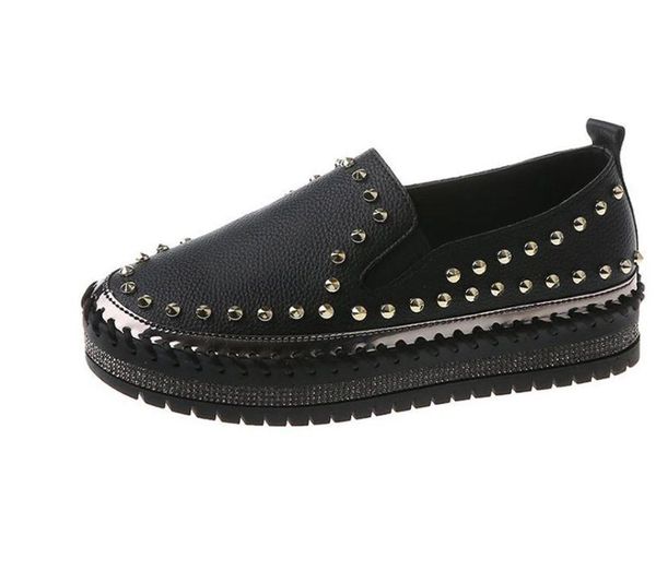 women's summer thick soled riveted small white shoes fashion km014 sandals, Black
women's summer thick soled riveted small white shoes fashion km014 sandals, Black