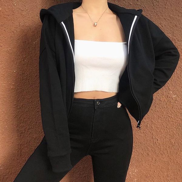 women's jackets ins european and american street style lazy loose wild long-sleeved hooded sweater was thin solid color short jacket tr, Black;brown
women's jackets ins european and american street style lazy loose wild long-sleeved hooded sweater was thin solid color short jacket tr, Black;brown