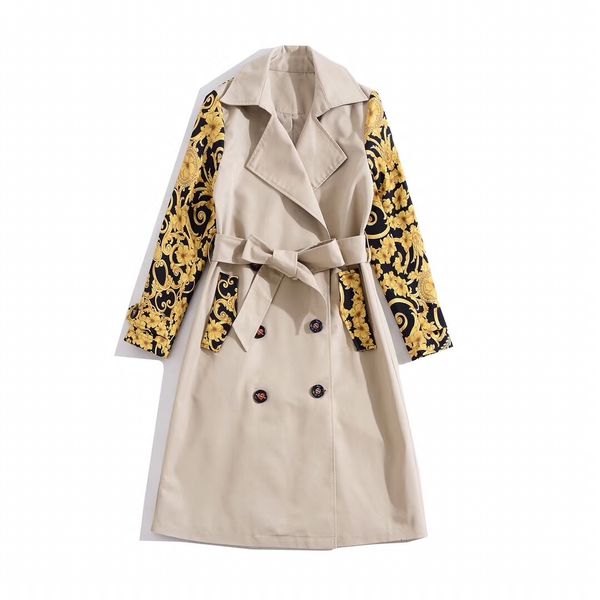 european and american women's clothing winter style long sleeve patchwork retro printing lace-up trench coat u5hw, Tan;black
european and american women's clothing winter style long sleeve patchwork retro printing lace-up trench coat u5hw, Tan;black