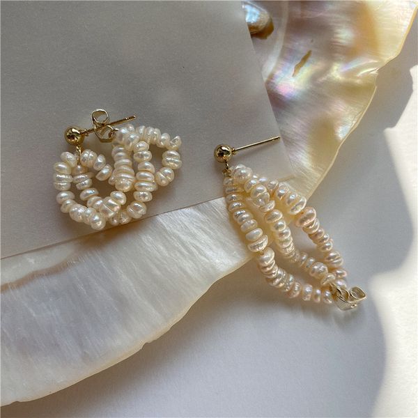 baroque natural freshwater pearl multi-layer earrings elegant art of french court, Silver
baroque natural freshwater pearl multi-layer earrings elegant art of french court, Silver