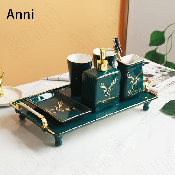 bath accessory set gold deer decorative bathroom accessories ceramic nordic modern household five piece wash storage organizer
bath accessory set gold deer decorative bathroom accessories ceramic nordic modern household five piece wash storage organizer