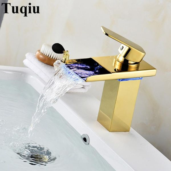 bathroom sink faucets basin faucet led light waterfall brass mixer tap golden finished single handle torneira
bathroom sink faucets basin faucet led light waterfall brass mixer tap golden finished single handle torneira