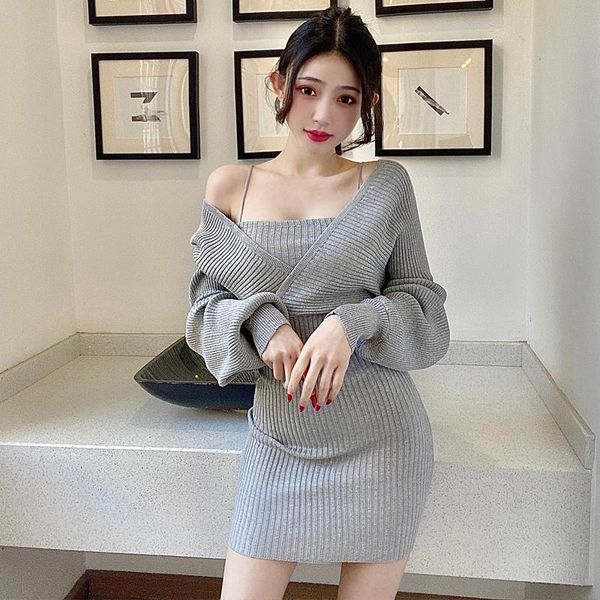 casual dresses autumn wrap hip long sleeve grey strapless knitted dress mini fake two pieces white slim wild fashion, Black;gray
casual dresses autumn wrap hip long sleeve grey strapless knitted dress mini fake two pieces white slim wild fashion, Black;gray