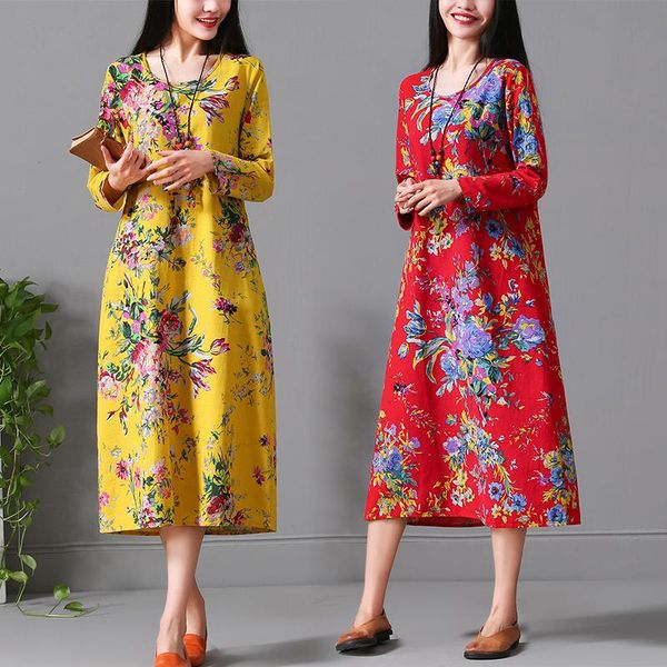 casual dresses 2021 spring national wind long section large size loose thin printing long-sleeved dress ladies retro art, Black;gray
casual dresses 2021 spring national wind long section large size loose thin printing long-sleeved dress ladies retro art, Black;gray