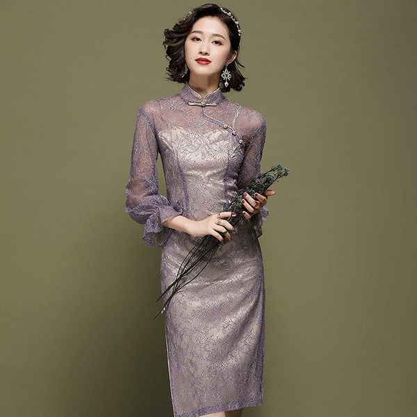 ethnic clothing cheongsam young 2021 lace retro daily thinner improved mid-length dress oriental chinese traditional, Red
ethnic clothing cheongsam young 2021 lace retro daily thinner improved mid-length dress oriental chinese traditional, Red