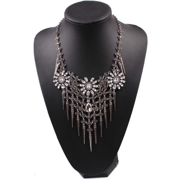 pendant necklaces arrival design fashion brand crystal necklace alloy chain chunky statement spike for women jewelry, Silver
pendant necklaces arrival design fashion brand crystal necklace alloy chain chunky statement spike for women jewelry, Silver