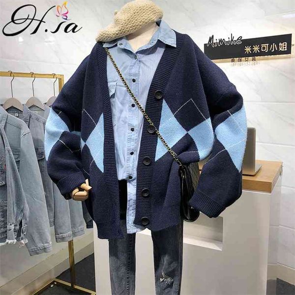 spring cardigan women long sleeve winter oversized argyle cardigans v neck button up korean chic swearer 210430, White
spring cardigan women long sleeve winter oversized argyle cardigans v neck button up korean chic swearer 210430, White