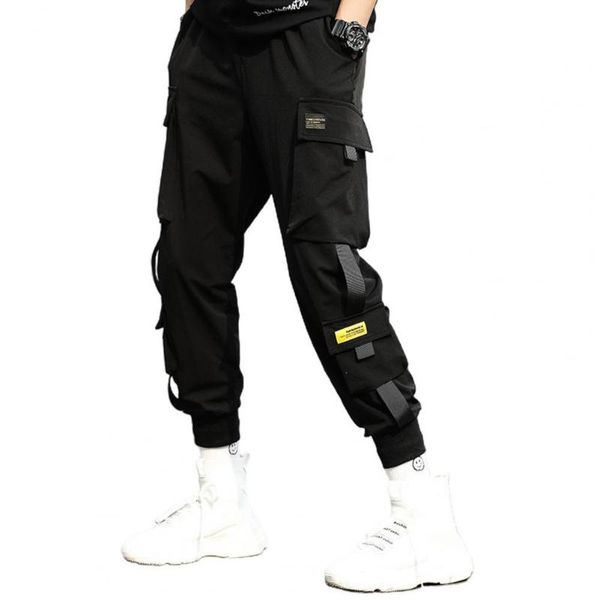 men's pants men casual elastic waistband ankle tied pockets cargo drawstring trousers clothing 2021, Black
men's pants men casual elastic waistband ankle tied pockets cargo drawstring trousers clothing 2021, Black