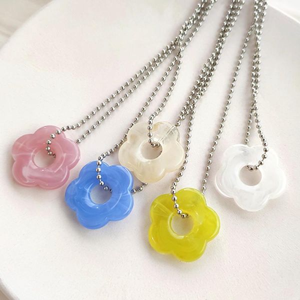 chains transparent resin multicolor flower pendant necklace for women cute girls silver color beads chain choker party jewelry
chains transparent resin multicolor flower pendant necklace for women cute girls silver color beads chain choker party jewelry
