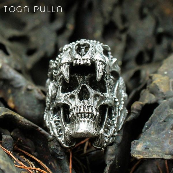 cluster rings vintage mens jaguar warrior skull ring cool 316l stainless steel biker hip hop rocker massive jewelry for party, Golden;silver
cluster rings vintage mens jaguar warrior skull ring cool 316l stainless steel biker hip hop rocker massive jewelry for party, Golden;silver