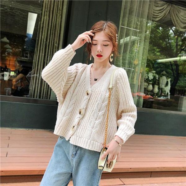 women's knits & tees 2021 women autumn winter korean loose cardigan coats female twist sweater jackets ladies solid color knitted overc, White
women's knits & tees 2021 women autumn winter korean loose cardigan coats female twist sweater jackets ladies solid color knitted overc, White
